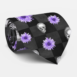 Purple Skulls and Sunflower Series Design 9  Krawatte