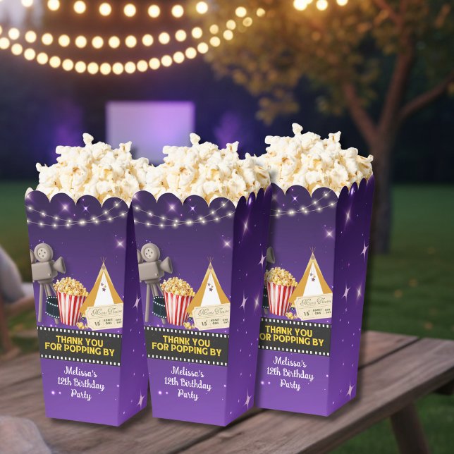 Purple Sparkling Movie Night Thank You Popcorn Geschenkschachtel (Von Creator hochgeladen)