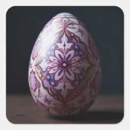 Purple Splendor Easter Egg Quadratischer Aufkleber