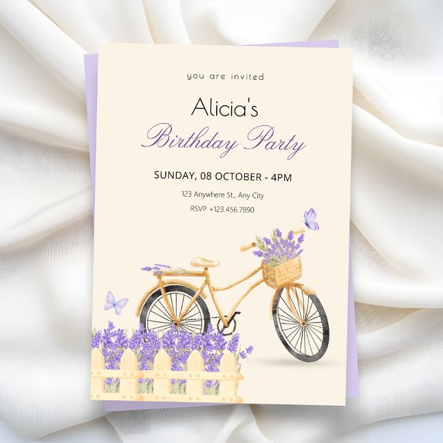Purple spring birthday einladung (Von Creator hochgeladen)