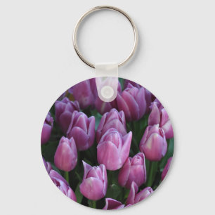 Purple spring tulips schlüsselanhänger