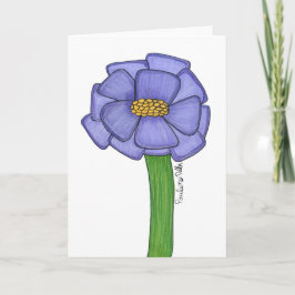 Purple Square Flower- Blank Karte