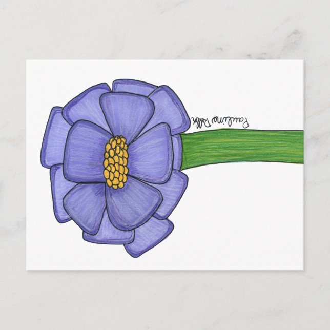 Purple Square Flower Postcard Postkarte (Vorderseite)