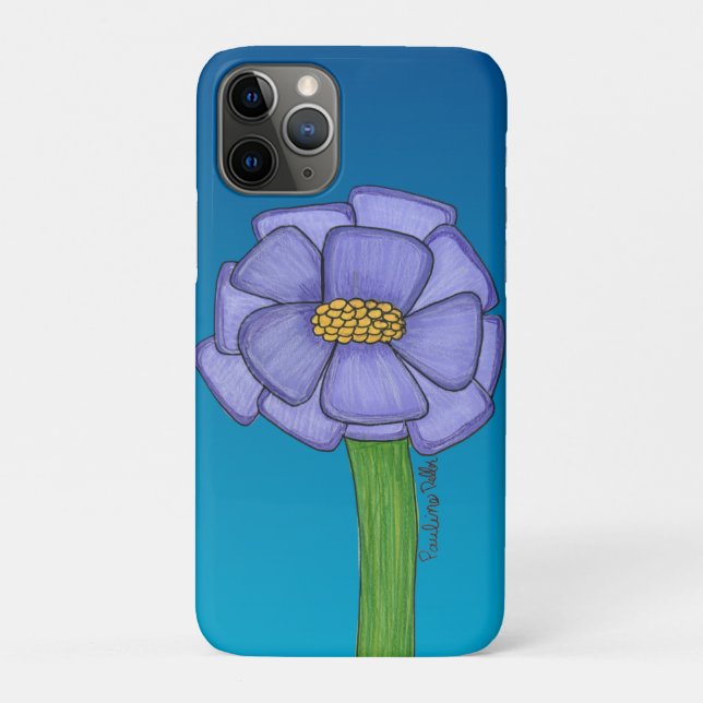 Purple Square Flower with Blue background Case-Mate iPhone Hülle (Rückseite)