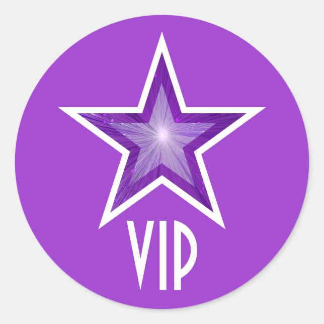Purple Star VIP Rundaufkleber violett Runder Aufkleber (Vorderseite)