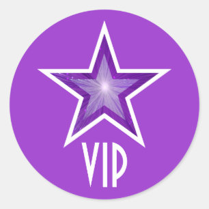 Purple Star VIP Rundaufkleber violett Runder Aufkleber