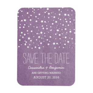Purple Starry Night Save the Date Premium Magnet