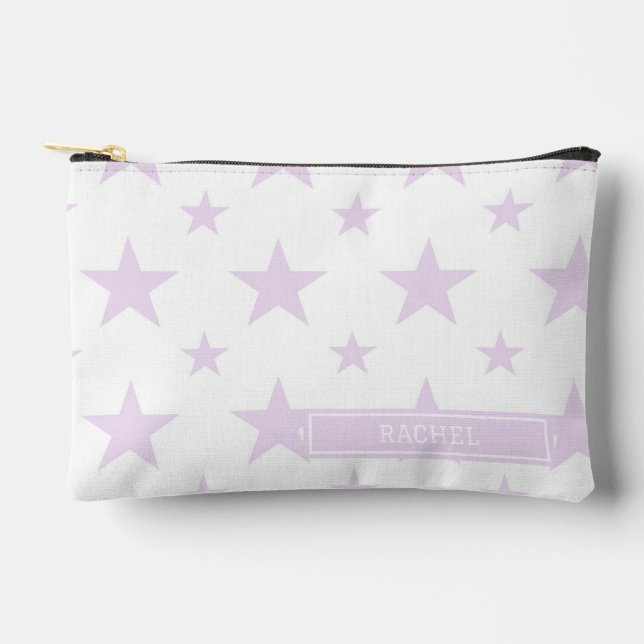 Purple Stars Pattern Constellation Pencil Zubehörtasche (Vorderseite)
