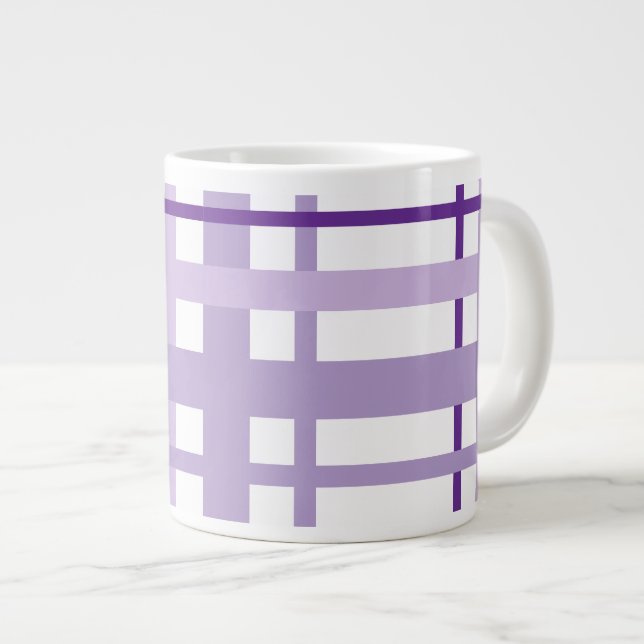 Purple Striped Pattern  Jumbo-Tasse (Vorderseite Rechts)