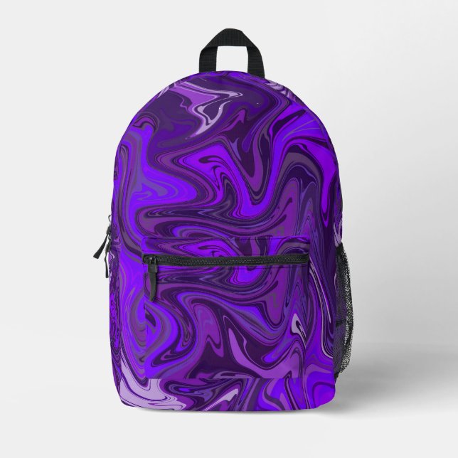 Purple Swirl Art Bedruckter Rucksack (Vorderseite)