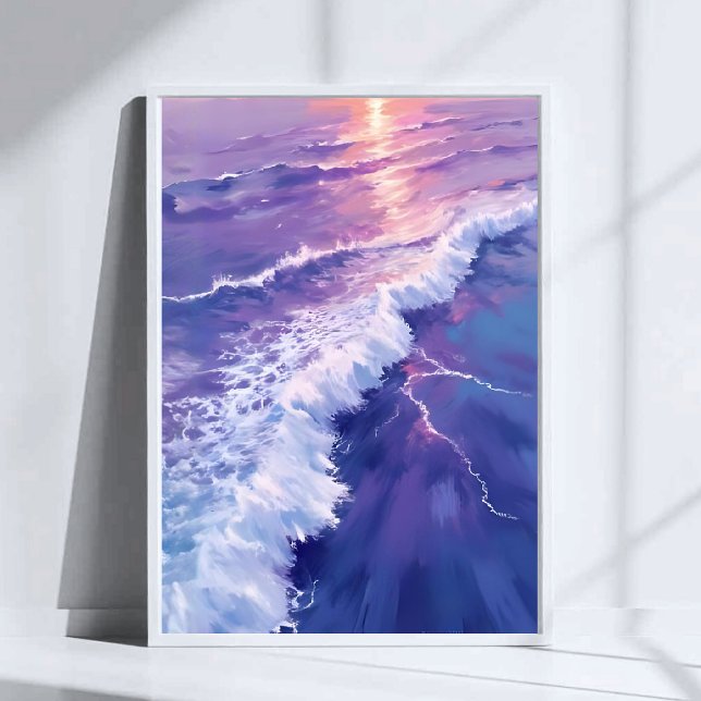 Purple Tide | Ocean Waves Watercolor Painting Poster (Von Creator hochgeladen)