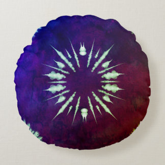Purple Tie Dye Round Pillow Rundes Kissen