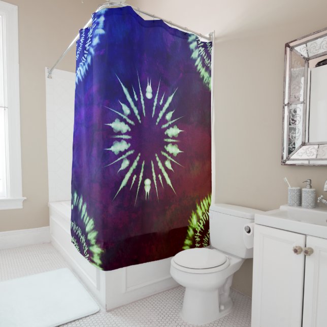 Purple Tie Dye Shower Curtain Duschvorhang (Beispiel)