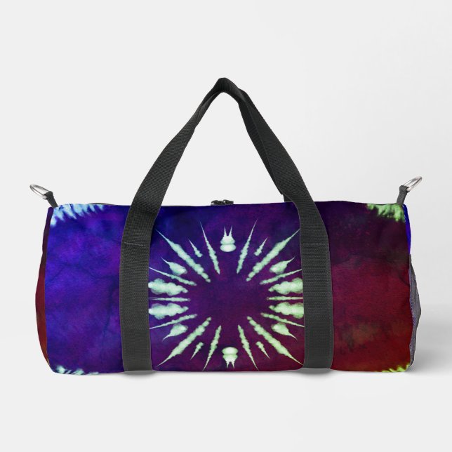Purple Tie Dye Small Duffle Bag (Vorderseite)