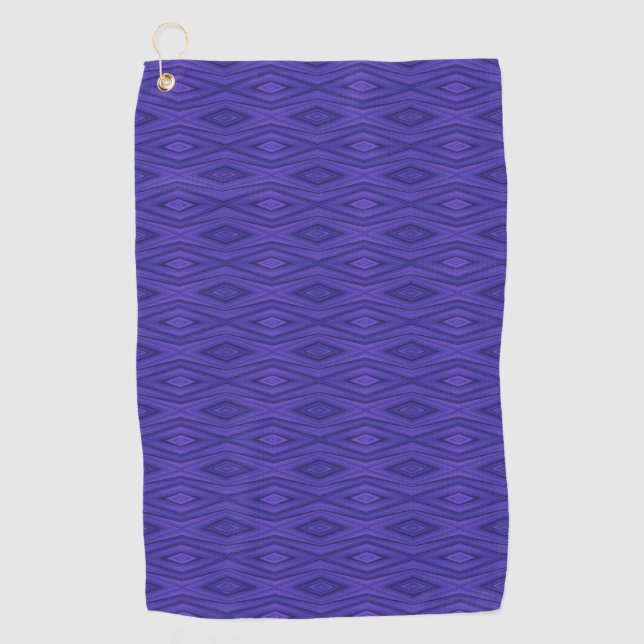 Purple towel with a geometric diamond pattern golfhandtuch (Vorderseite)