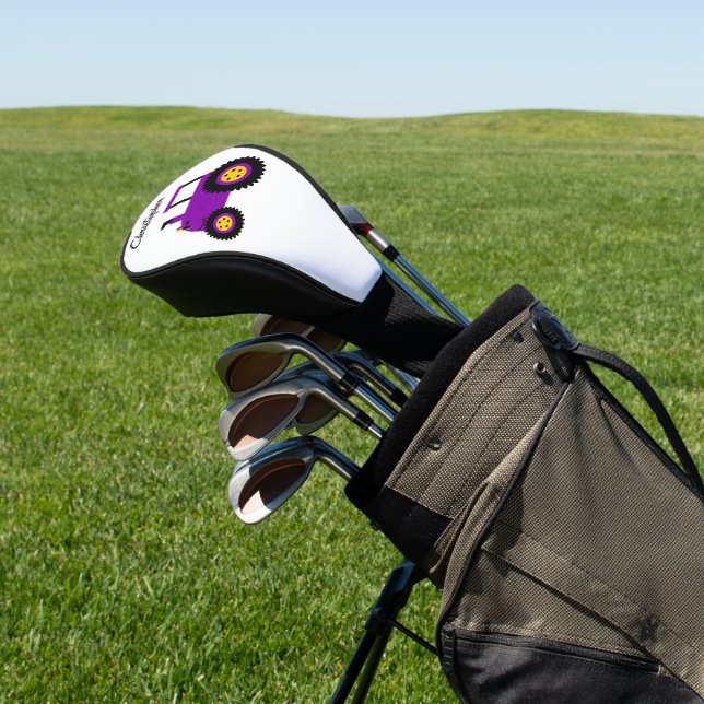 Purple Tractor Design Golf Headcover (In SItu)