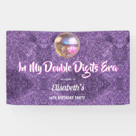 Purple Trendy In My Double Digits Era Birthday Banner
