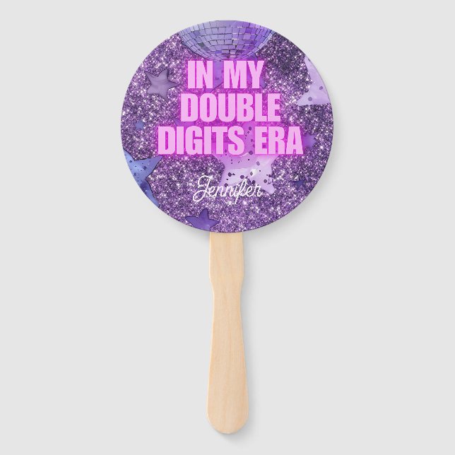 Purple Trendy In My Double Digits Era Birthday Fächer (Vorderseite)
