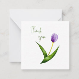 Purple Tulip Thank You Flat Notecard Mitteilungskarte