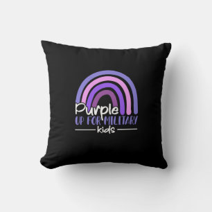 Purple up for military kids Rainbow Military child Kissen