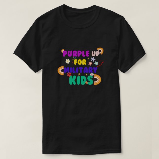 PURPLE UP FOR  MILITARY KIDS T-Shirt (Design vorne)