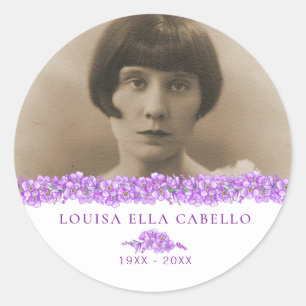 Purple vergiss-me-not-heart Brauch Runder Aufkleber