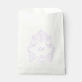 Purple Victorian Botanical Crest Monogram Geschenktütchen