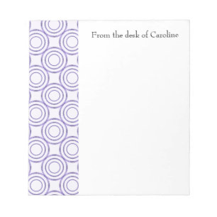 Purple Vintage Circle Pattern Personalized Notepad Notizblock