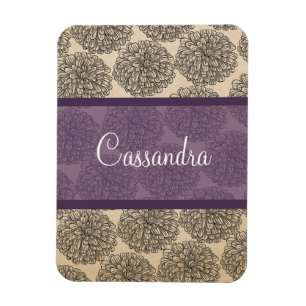 Purple Vintage Zinnia Premium Magnet