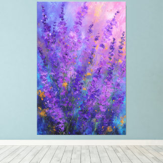 Purple Violet Lavender Flowers Abstract Wall Art Leinwanddruck