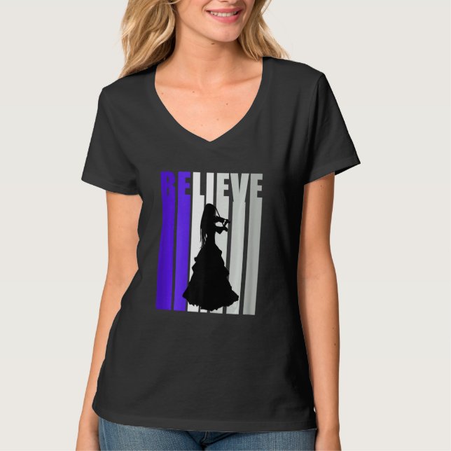 Purple Violin Retro Girls Text Violinist Quotes Wo T-Shirt (Vorderseite)