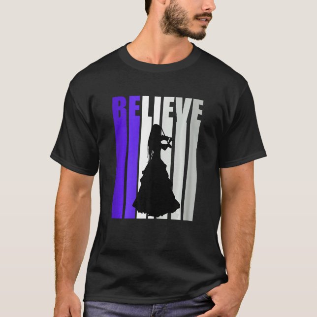 Purple Violin Retro Girls Text Violinist Quotes Wo T-Shirt (Vorderseite)