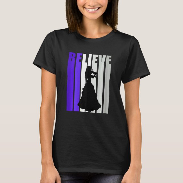 Purple Violin Retro Girls Text Violinist Quotes Wo T-Shirt (Vorderseite)