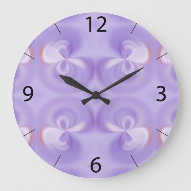 Purple Wall Clock Große Wanduhr (Vorderseite)