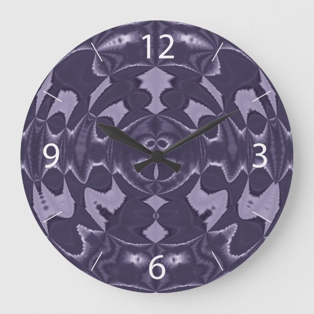 Purple Wall Clock Große Wanduhr (Vorderseite)
