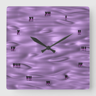 Purple Wall Clock Quadratische Wanduhr