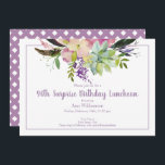 Purple Watercolor Floral 90 Einladung<br><div class="desc">This pink and purple watercolor floral einladung is perfect for your special celebration. This design feys a white background accented with a boho floral and succulculent with custom typography. Add your information to complete the look.</div>