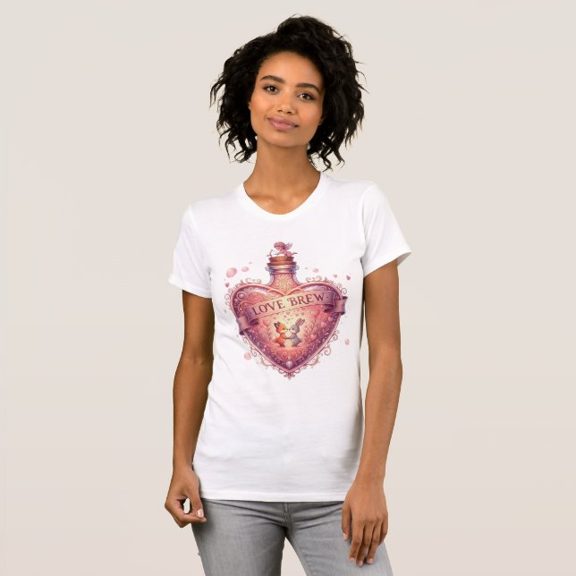 Purple Watercolor Heart with Butterfly T-Shirt (Vorne ganz)
