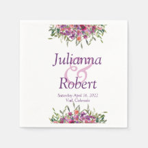 Purple watercolor wildflowers  napkins