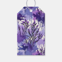 Purple Watercolor with Florals Geschenkanhänger
