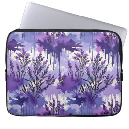 Purple Watercolor with Florals Laptopschutzhülle