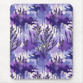 Purple Watercolor with Florals Mousepad