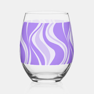Purple Waves Glass Weinglas Ohne Stiel