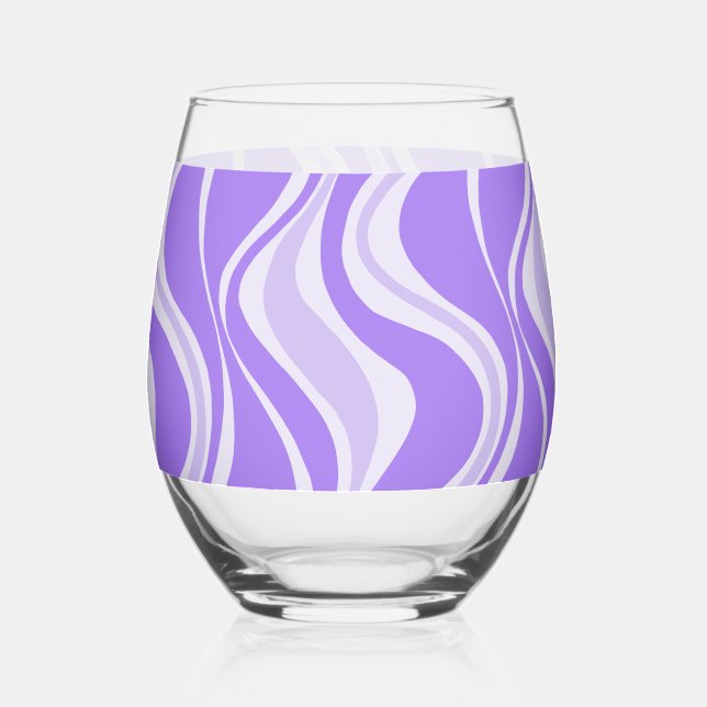 Purple Waves Glass Weinglas Ohne Stiel (Vorderseite)