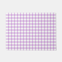 Purple White Checker Diamond Pattern Fußmatte