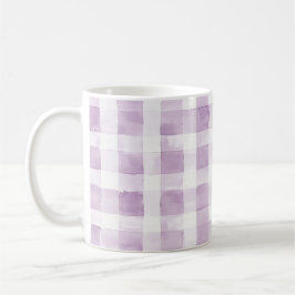 Purple White Plaid Stripes Kaffeetasse
