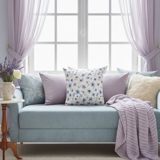 Purple Wildflower Meadow Kissen (Von Creator hochgeladen)