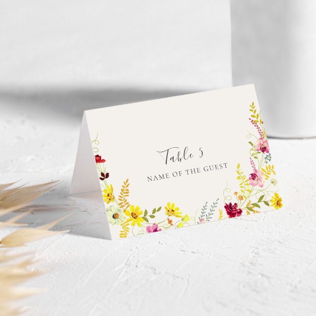 Purple Wildflower Orchid Wreath Wedding Place card Tischnummer (Von Creator hochgeladen)