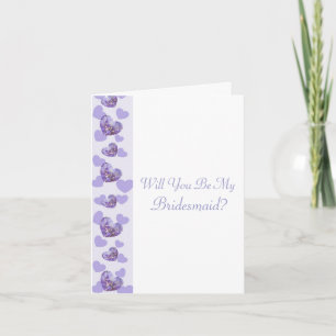 Purple Wisteria Hearts Bridesmaid Request Einladung