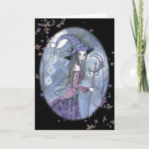 Purple Witch Halloween-Karte von Molly Harrison Karte